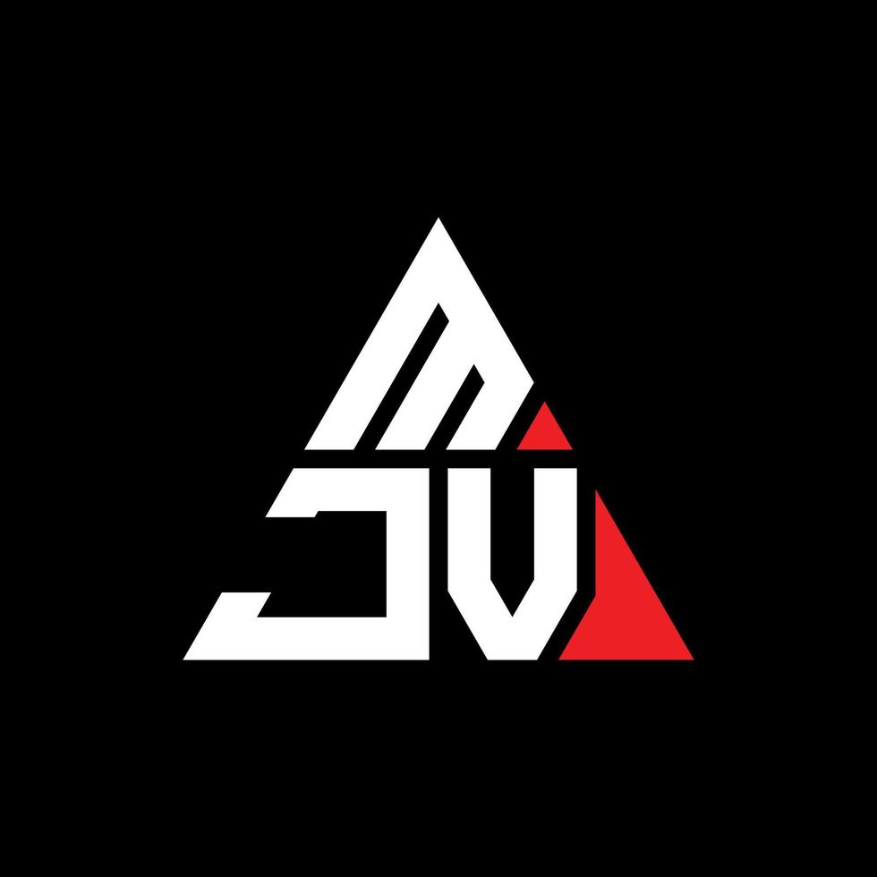 diseño de logotipo de letra triangular mjv con forma de triángulo. monograma de diseño del logotipo del triángulo mjv. plantilla de logotipo de vector de triángulo mjv con color rojo. logotipo triangular mjv logotipo simple, elegante y lujoso.