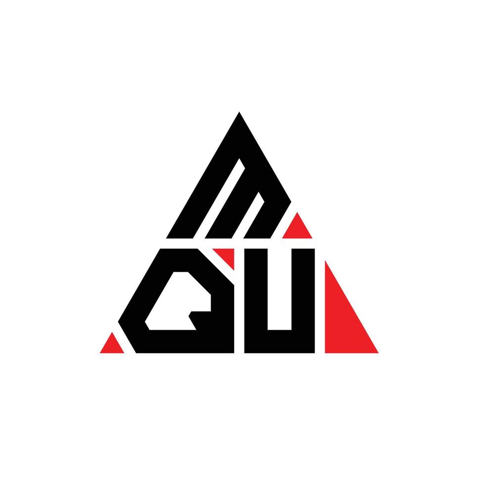 diseño de logotipo de letra triangular mqu con forma de triángulo. monograma de diseño de logotipo de triángulo mqu. plantilla de logotipo de vector de triángulo mqu con color rojo. logotipo triangular mqu logotipo simple, elegante y lujoso.