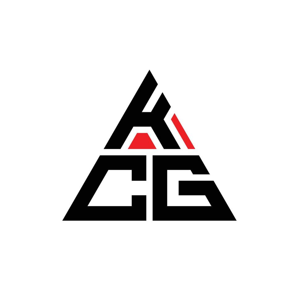 diseño de logotipo de letra triangular kcg con forma de triángulo. monograma de diseño de logotipo de triángulo kcg. plantilla de logotipo de vector de triángulo kcg con color rojo. logotipo triangular kcg logotipo simple, elegante y lujoso.