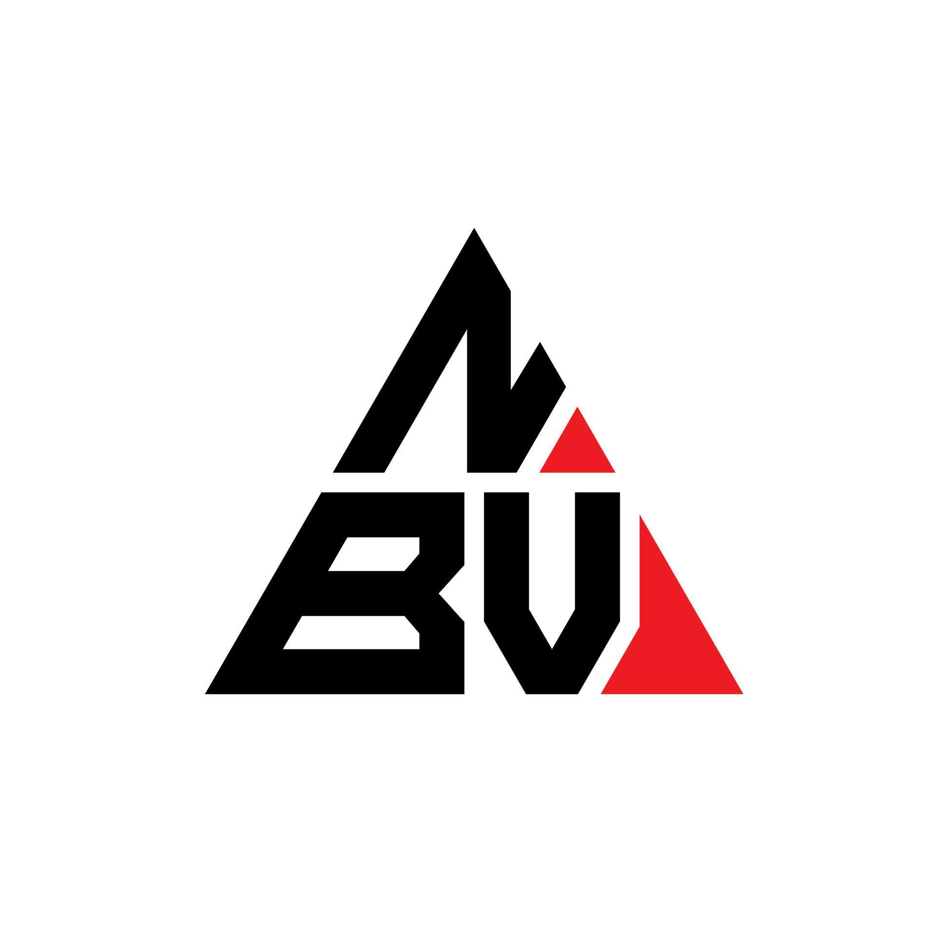 NBV triangle letter logo design with triangle shape. NBV triangle logo