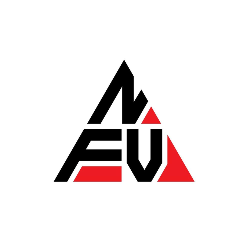 diseño de logotipo de letra triangular nfv con forma de triángulo. monograma de diseño de logotipo de triángulo nfv. plantilla de logotipo de vector de triángulo nfv con color rojo. logotipo triangular nfv logotipo simple, elegante y lujoso.