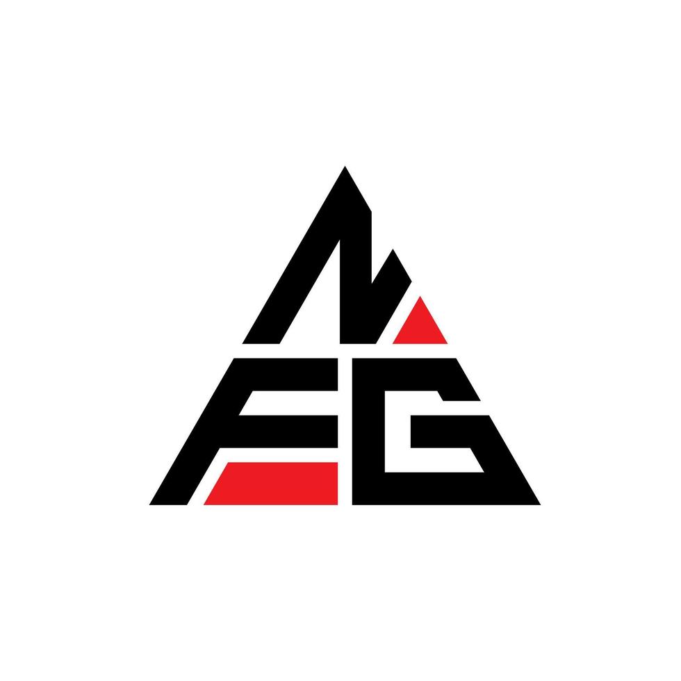 diseño de logotipo de letra triangular nfg con forma de triángulo. monograma de diseño de logotipo de triángulo nfg. plantilla de logotipo de vector de triángulo nfg con color rojo. logotipo triangular nfg logotipo simple, elegante y lujoso.