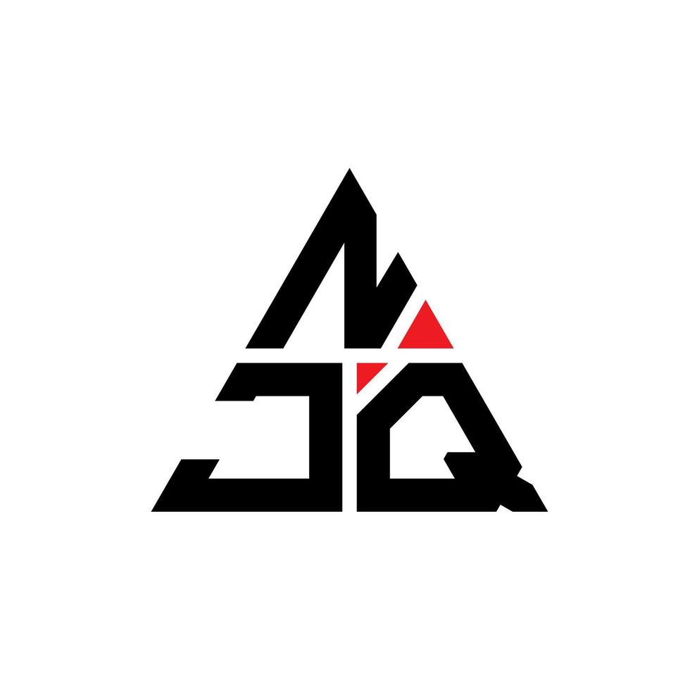 Diseño de logotipo de letra triangular njq con forma de triángulo. monograma de diseño del logotipo del triángulo njq. plantilla de logotipo de vector de triángulo njq con color rojo. logotipo triangular njq logotipo simple, elegante y lujoso.