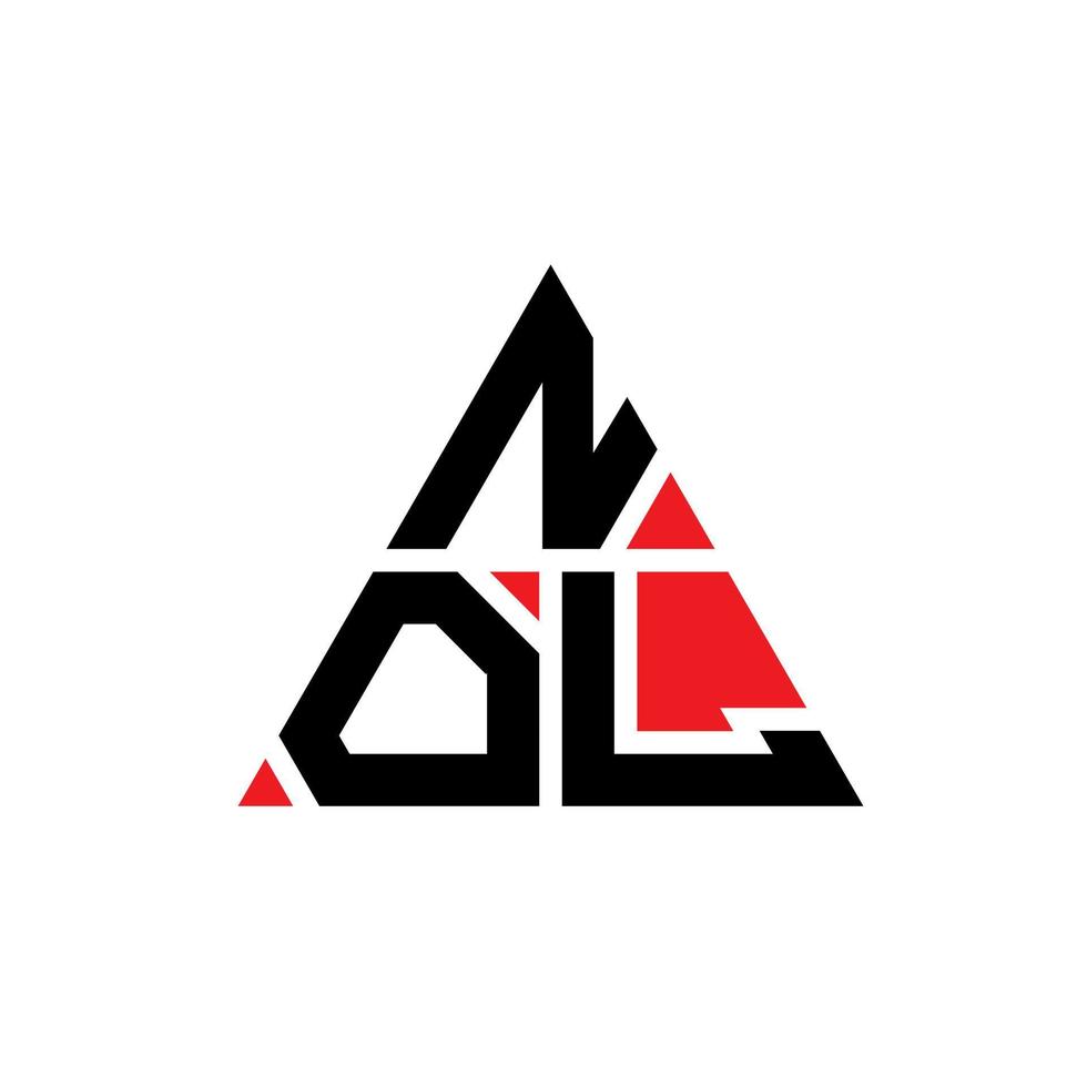 diseño de logotipo de letra triangular nol con forma de triángulo. monograma de diseño de logotipo de triángulo nol. plantilla de logotipo de vector de triángulo nol con color rojo. logotipo triangular nol logotipo simple, elegante y lujoso.