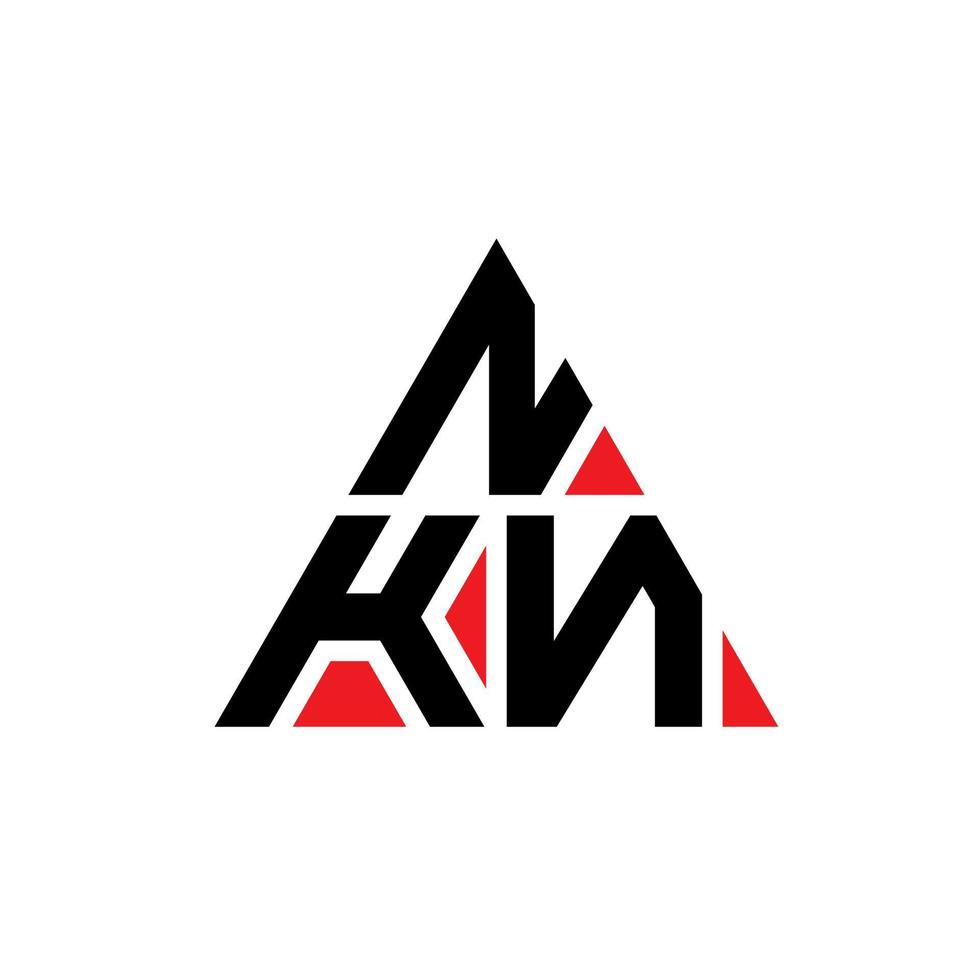 NKN triangle letter logo design with triangle shape. NKN triangle logo design monogram. NKN triangle vector logo template with red color. NKN triangular logo Simple, Elegant, and Luxurious Logo.