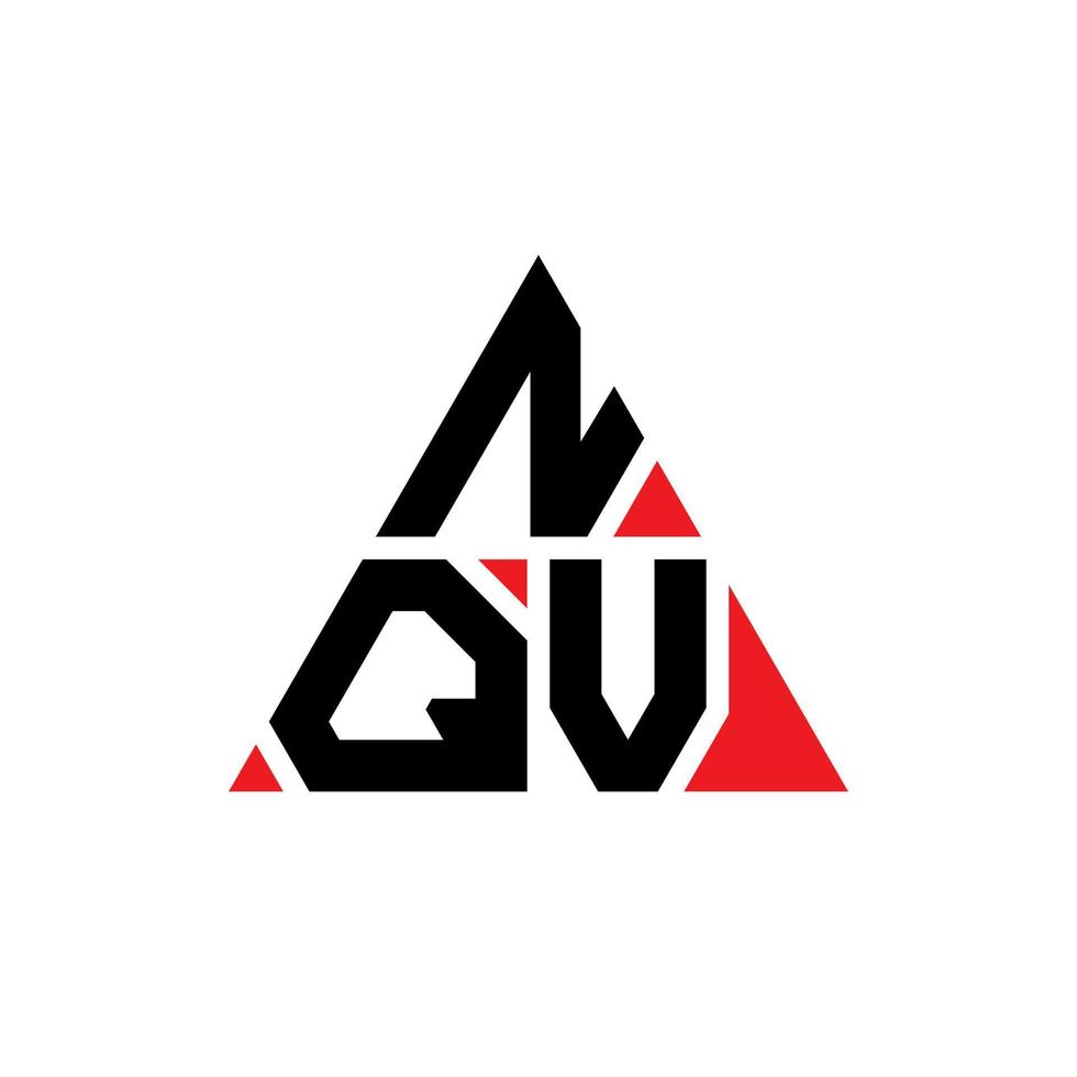 diseño de logotipo de letra triangular nqv con forma de triángulo. monograma de diseño de logotipo de triángulo nqv. plantilla de logotipo de vector de triángulo nqv con color rojo. logotipo triangular nqv logotipo simple, elegante y lujoso.
