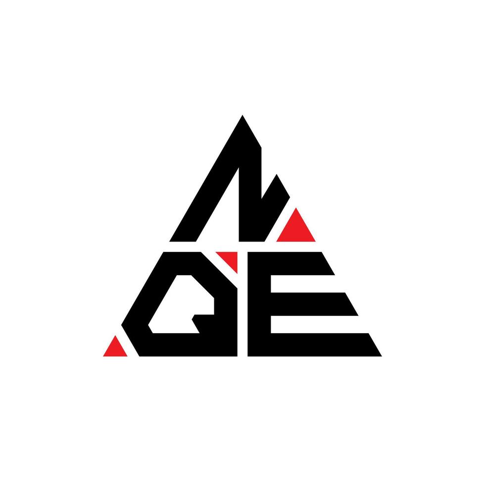 diseño de logotipo de letra triangular nqe con forma de triángulo. monograma de diseño de logotipo de triángulo nqe. plantilla de logotipo de vector de triángulo nqe con color rojo. logotipo triangular nqe logotipo simple, elegante y lujoso.
