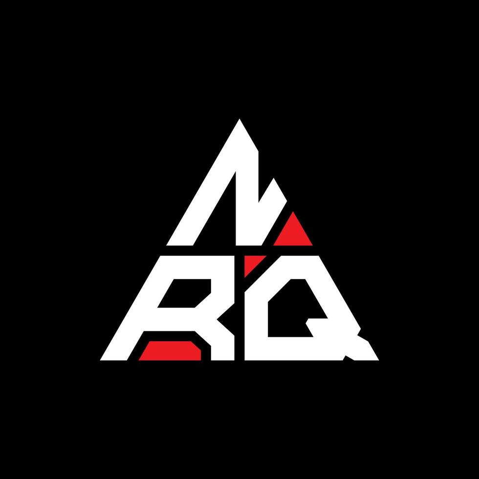 NRQ triangle letter logo design with triangle shape. NRQ triangle logo design monogram. NRQ triangle vector logo template with red color. NRQ triangular logo Simple, Elegant, and Luxurious Logo.