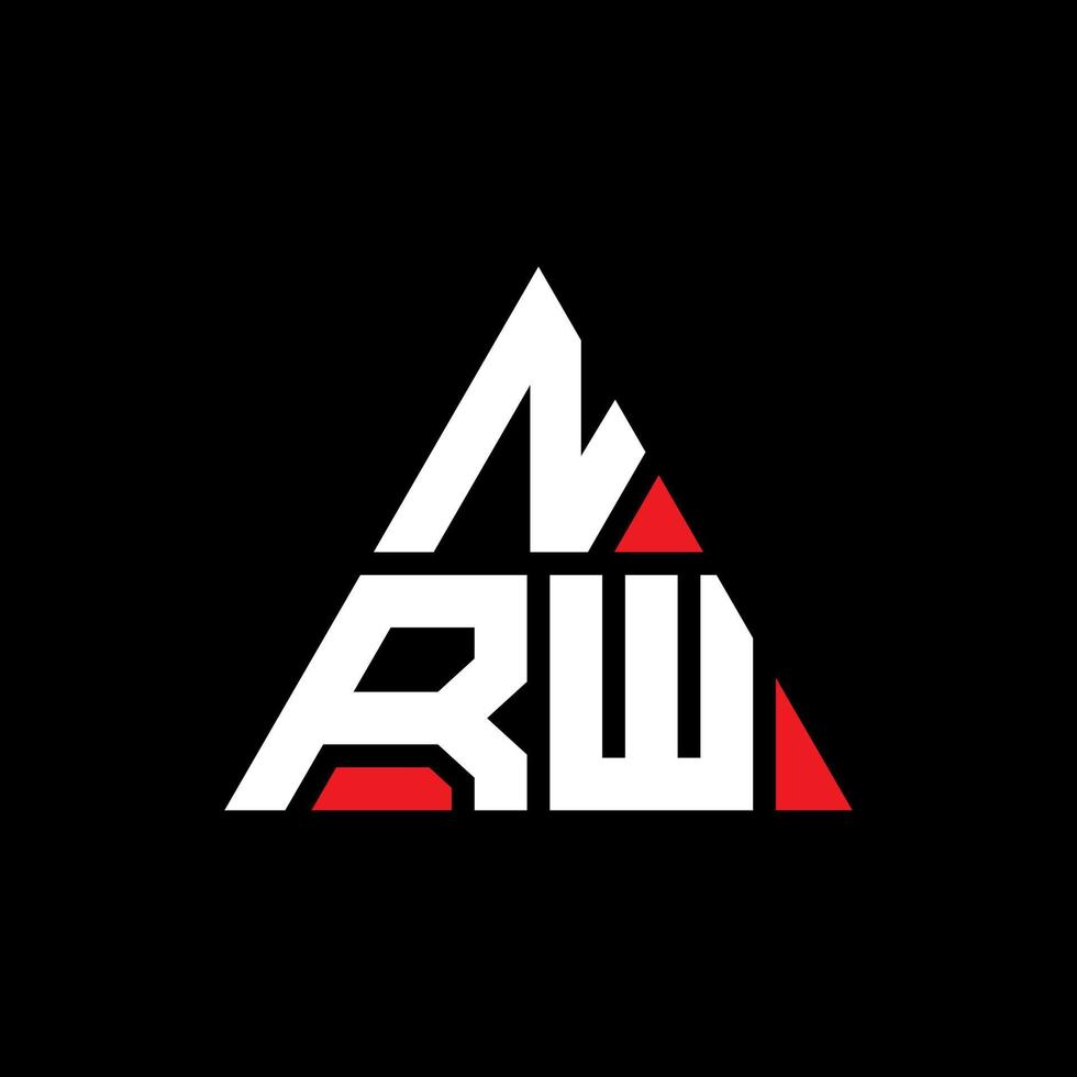 Diseño de logotipo de letra triangular nrw con forma de triángulo. monograma de diseño de logotipo de triángulo nrw. plantilla de logotipo de vector de triángulo nrw con color rojo. logotipo triangular nrw logotipo simple, elegante y lujoso.