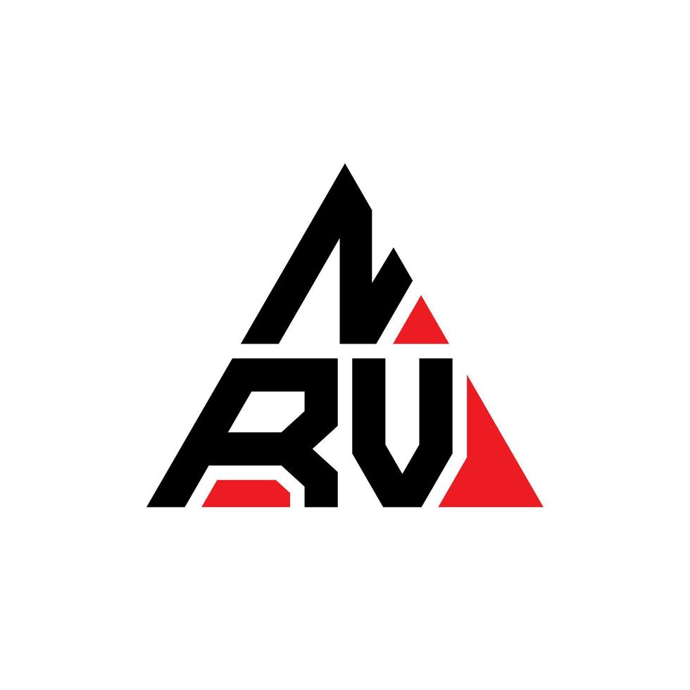 diseño de logotipo de letra triangular nrv con forma de triángulo. monograma de diseño de logotipo de triángulo nrv. plantilla de logotipo de vector de triángulo nrv con color rojo. logotipo triangular nrv logotipo simple, elegante y lujoso.
