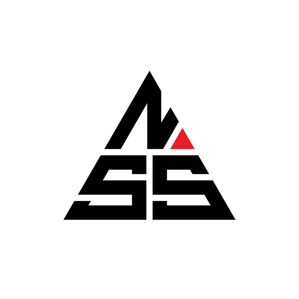 diseño de logotipo de letra triangular nss con forma de triángulo. monograma de diseño de logotipo de triángulo nss. plantilla de logotipo de vector de triángulo nss con color rojo. logotipo triangular nss logotipo simple, elegante y lujoso.