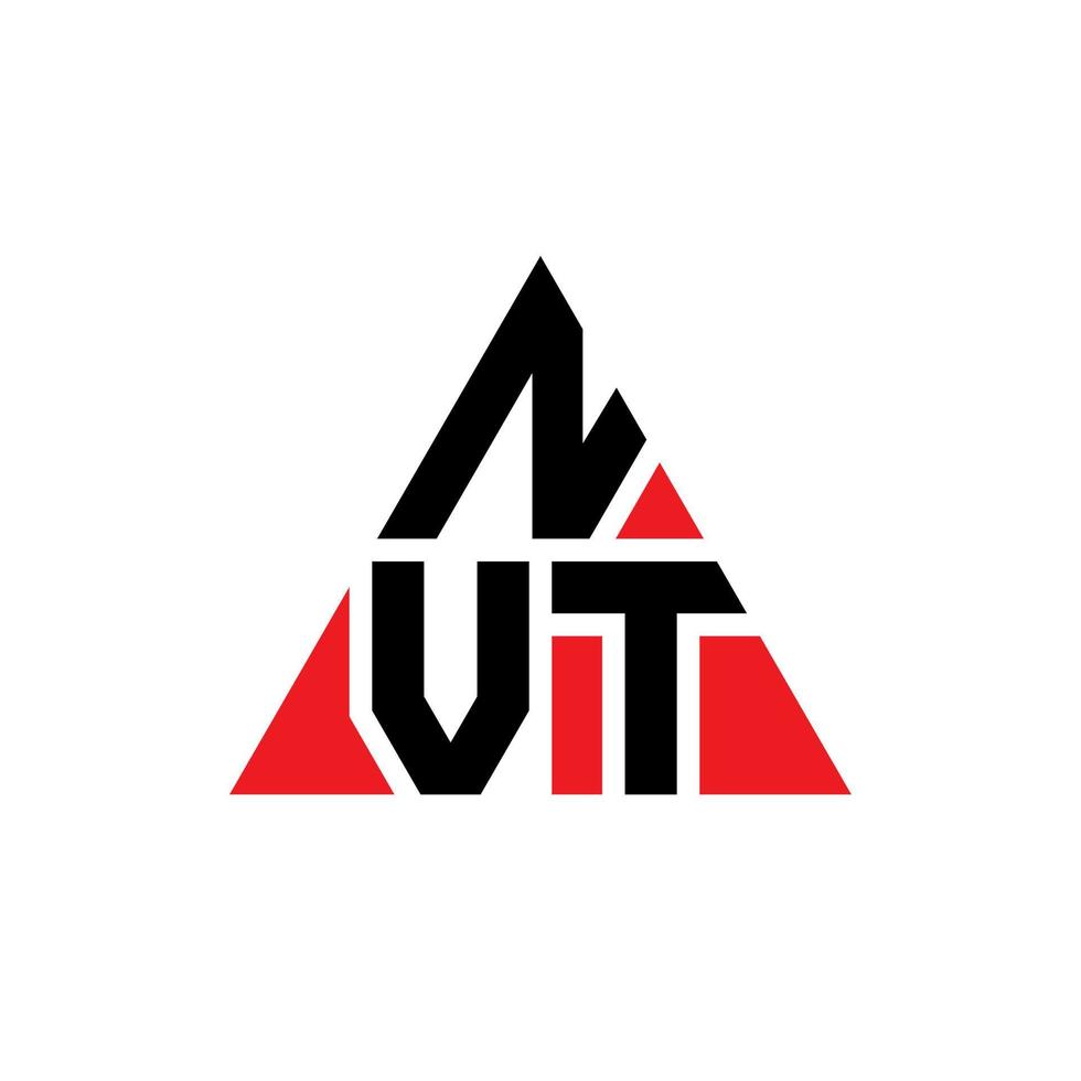 Diseño de logotipo de letra triangular nvt con forma de triángulo. monograma de diseño de logotipo de triángulo nvt. plantilla de logotipo de vector de triángulo nvt con color rojo. logotipo triangular nvt logotipo simple, elegante y lujoso.