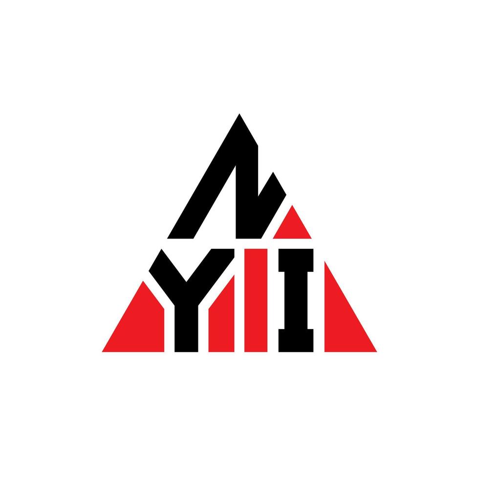 diseño de logotipo de letra de triángulo nyi con forma de triángulo. monograma de diseño del logotipo del triángulo nyi. plantilla de logotipo de vector de triángulo nyi con color rojo. logotipo triangular nyi logotipo simple, elegante y lujoso.