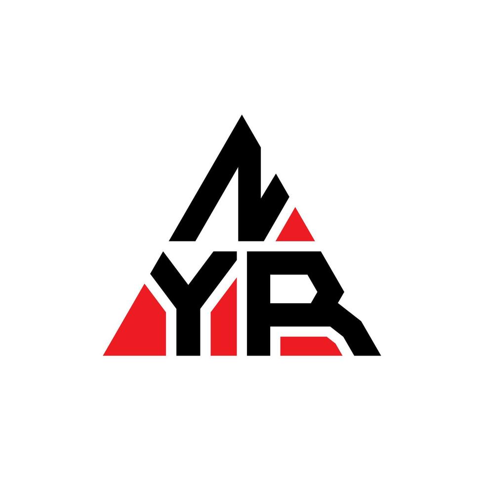 NYR triangle letter logo design with triangle shape. NYR triangle logo design monogram. NYR triangle vector logo template with red color. NYR triangular logo Simple, Elegant, and Luxurious Logo.
