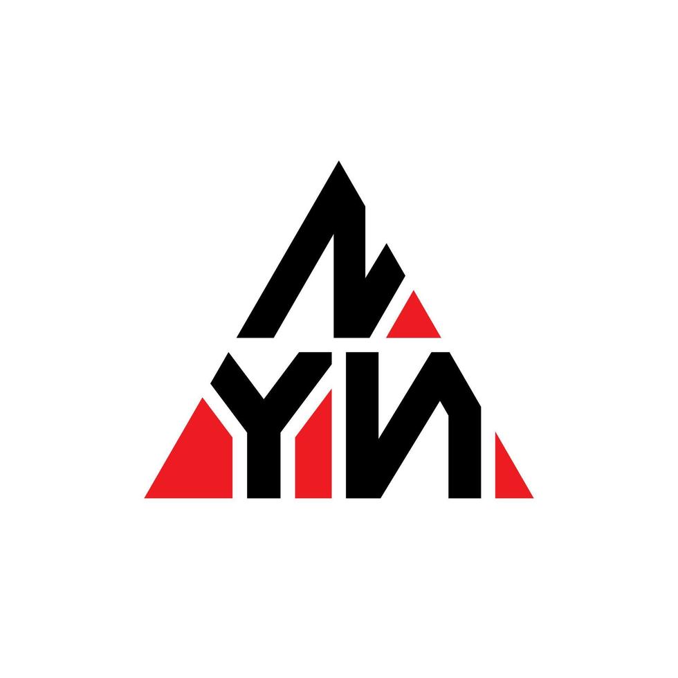 diseño de logotipo de letra de triángulo nyn con forma de triángulo. monograma de diseño de logotipo de triángulo nyn. plantilla de logotipo de vector de triángulo nyn con color rojo. logo triangular nyn logo simple, elegante y lujoso.
