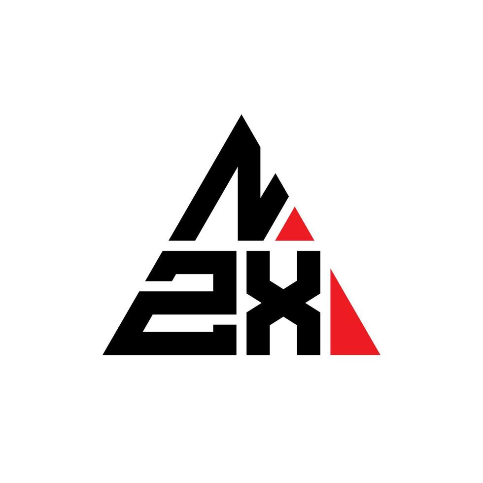 Diseño de logotipo de letra triangular nzx con forma de triángulo. monograma de diseño del logotipo del triángulo nzx. Plantilla de logotipo de vector de triángulo nzx con color rojo. logotipo triangular nzx logotipo simple, elegante y lujoso.