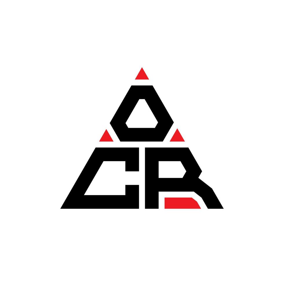 diseño de logotipo de letra triangular ocr con forma de triángulo. monograma de diseño de logotipo de triángulo ocr. plantilla de logotipo de vector de triángulo ocr con color rojo. logotipo triangular ocr logotipo simple, elegante y lujoso.
