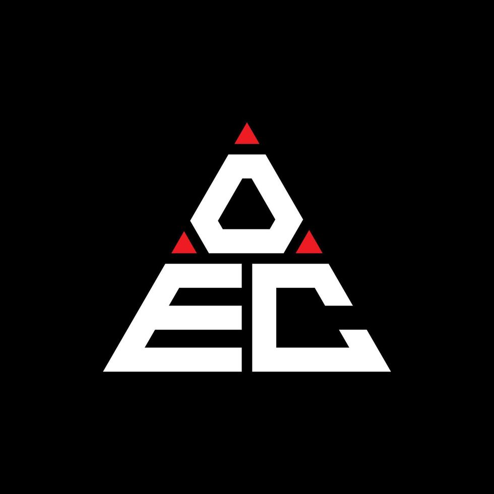 diseño de logotipo de letra triangular oec con forma de triángulo. monograma de diseño de logotipo de triángulo oec. plantilla de logotipo de vector de triángulo oec con color rojo. logotipo triangular oec logotipo simple, elegante y lujoso.