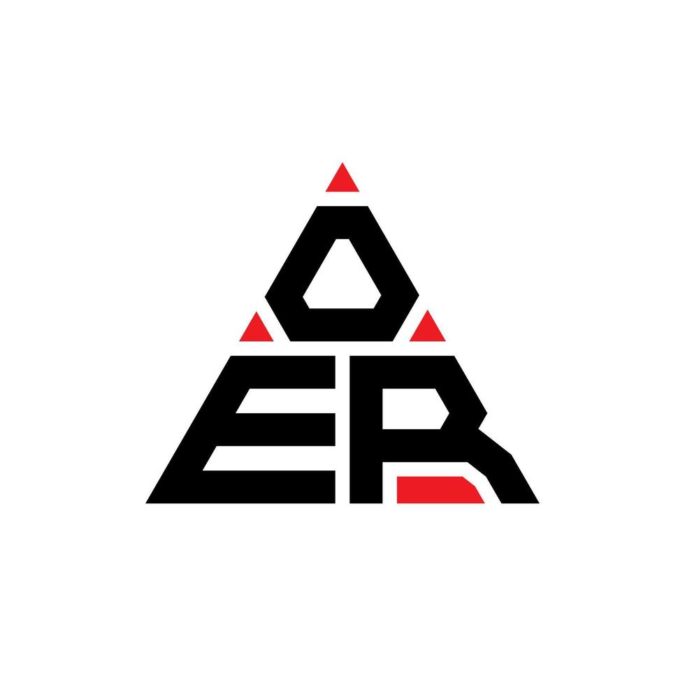 OER triangle letter logo design with triangle shape. OER triangle logo design monogram. OER triangle vector logo template with red color. OER triangular logo Simple, Elegant, and Luxurious Logo.