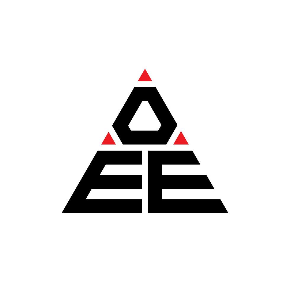 diseño de logotipo de letra triangular oee con forma de triángulo. monograma de diseño del logotipo del triángulo oee. plantilla de logotipo de vector de triángulo oee con color rojo. logotipo triangular oee logotipo simple, elegante y lujoso.