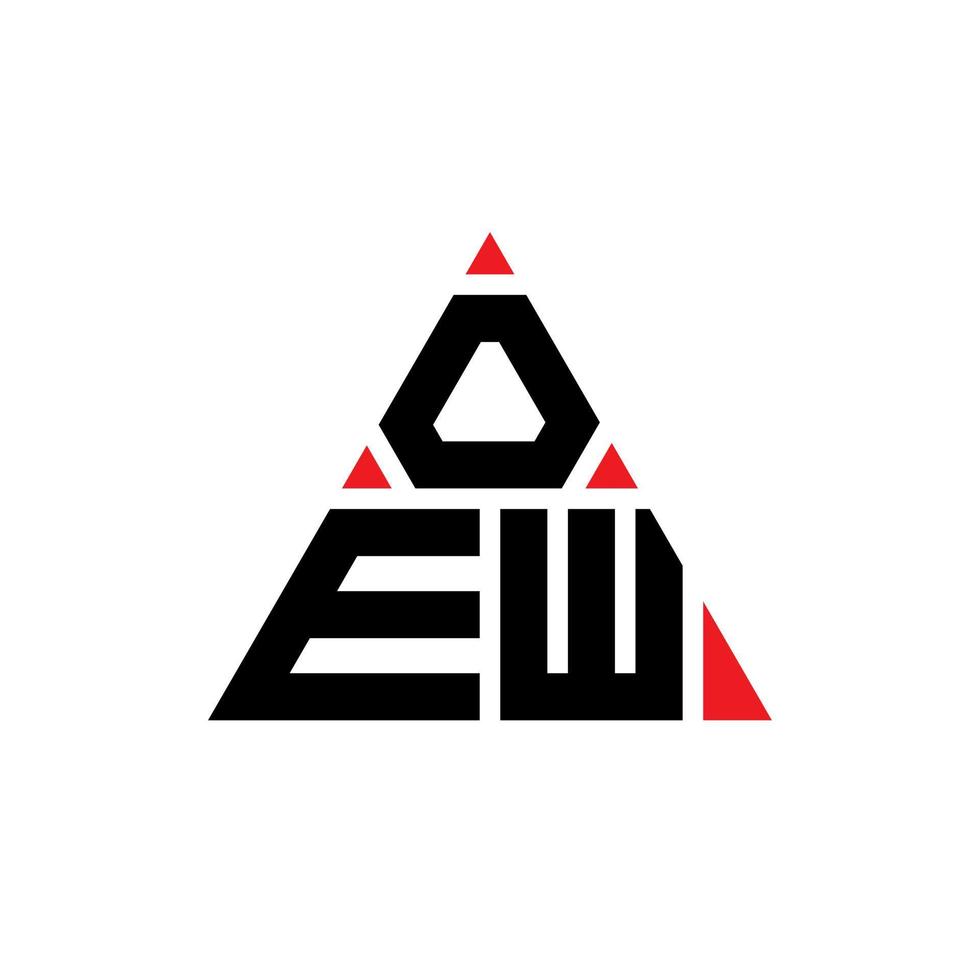 OEW triangle letter logo design with triangle shape. OEW triangle logo design monogram. OEW triangle vector logo template with red color. OEW triangular logo Simple, Elegant, and Luxurious Logo.