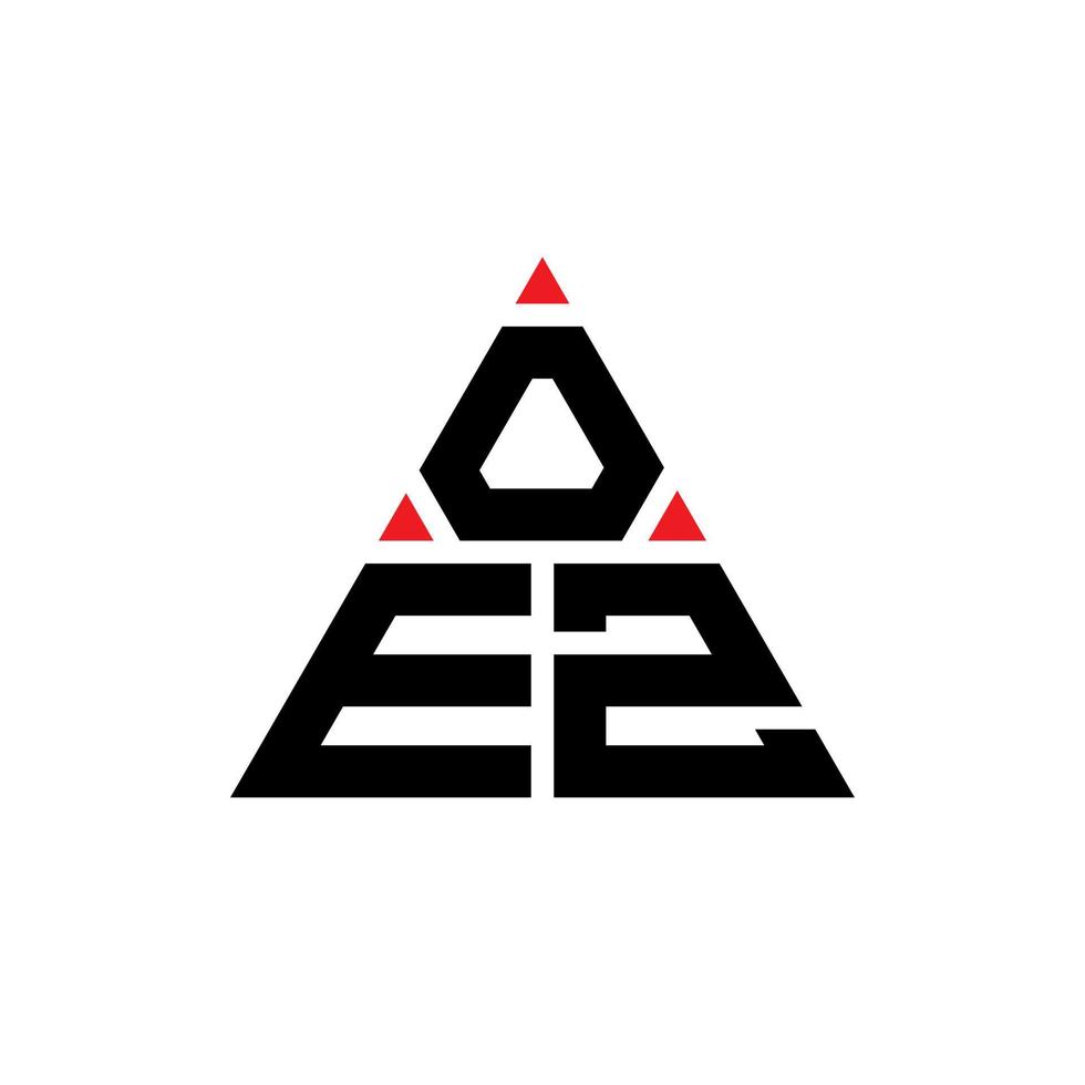diseño de logotipo de letra triangular oez con forma de triángulo. monograma de diseño del logotipo del triángulo oez. plantilla de logotipo de vector de triángulo oez con color rojo. logotipo triangular oez logotipo simple, elegante y lujoso.