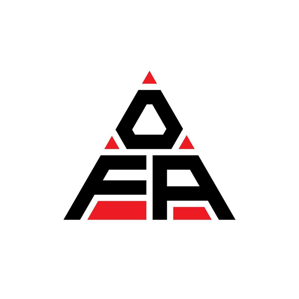 ofa diseño de logotipo de letra triangular con forma de triángulo. ofa monograma de diseño de logotipo de triángulo. ofa plantilla de logotipo de vector de triángulo con color rojo. ofa logo triangular logo simple, elegante y lujoso.