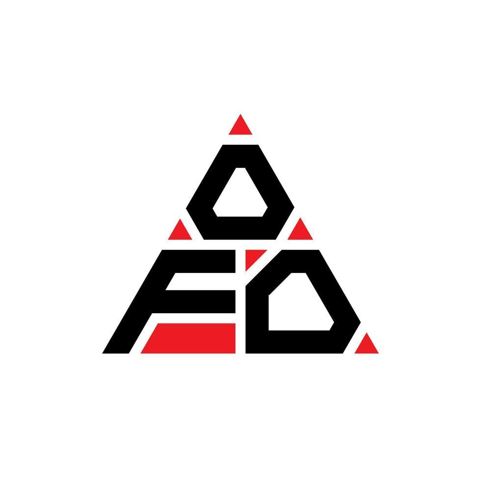 diseño de logotipo de letra triangular ofo con forma de triángulo. monograma de diseño del logotipo del triángulo ofo. plantilla de logotipo de vector de triángulo ofo con color rojo. logotipo triangular ofo logotipo simple, elegante y lujoso.