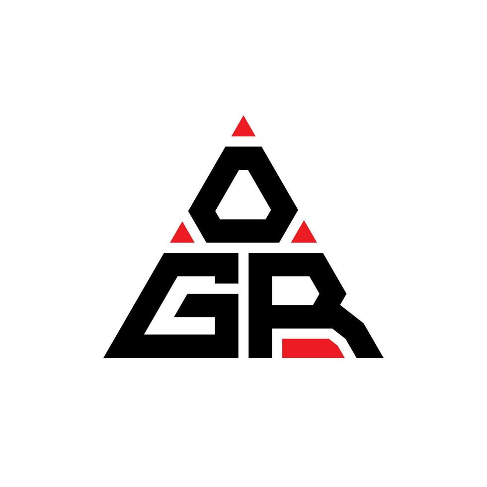 diseño de logotipo de letra triangular ogr con forma de triángulo. monograma de diseño del logotipo del triángulo ogr. plantilla de logotipo de vector de triángulo ogr con color rojo. logotipo triangular ogr logotipo simple, elegante y lujoso.