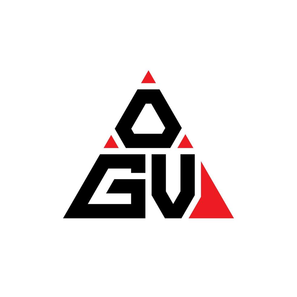 diseño de logotipo de letra triangular ogv con forma de triángulo. monograma de diseño del logotipo del triángulo ogv. plantilla de logotipo de vector de triángulo ogv con color rojo. logotipo triangular ogv logotipo simple, elegante y lujoso.