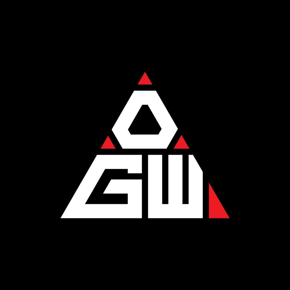 diseño de logotipo de letra triangular ogw con forma de triángulo. monograma de diseño de logotipo de triángulo ogw. plantilla de logotipo de vector de triángulo ogw con color rojo. logotipo triangular ogw logotipo simple, elegante y lujoso.