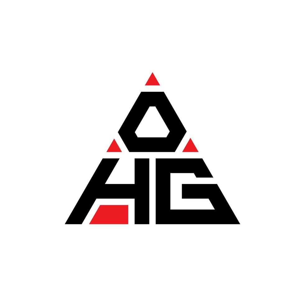 diseño de logotipo de letra triangular ohg con forma de triángulo. monograma de diseño de logotipo de triángulo ohg. plantilla de logotipo de vector de triángulo ohg con color rojo. logotipo triangular ohg logotipo simple, elegante y lujoso.