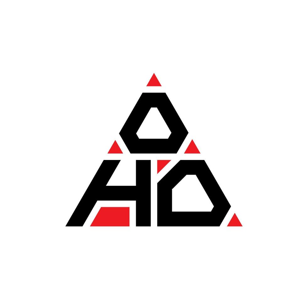 diseño de logotipo de letra triangular oho con forma de triángulo. monograma de diseño de logotipo de triángulo oho. plantilla de logotipo de vector de triángulo oho con color rojo. logotipo triangular oho logotipo simple, elegante y lujoso.