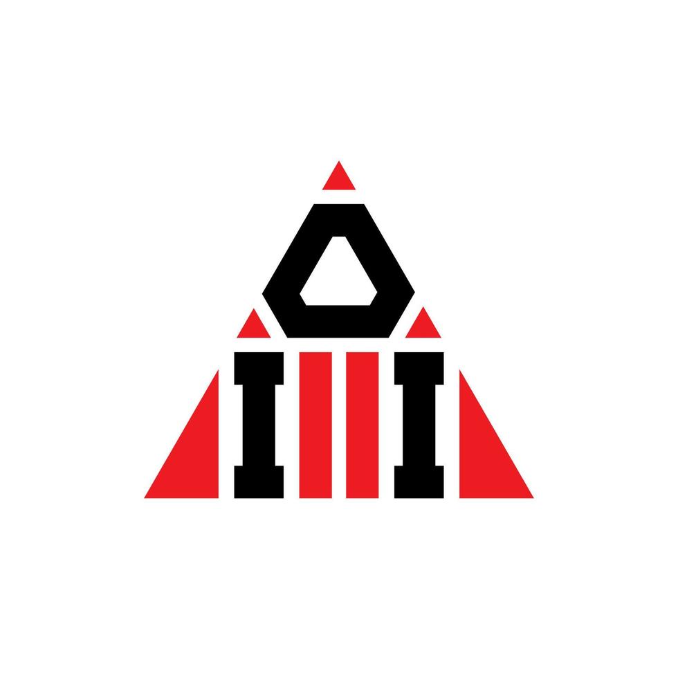 oii diseño de logotipo de letra triangular con forma de triángulo. monograma de diseño del logotipo del triángulo oii. plantilla de logotipo de vector de triángulo oii con color rojo. logotipo triangular oii logotipo simple, elegante y lujoso.