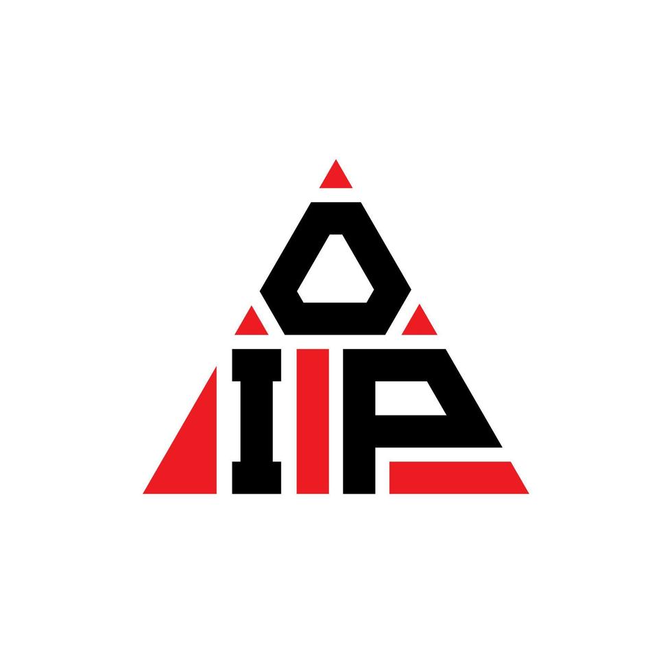 diseño de logotipo de letra triangular oip con forma de triángulo. monograma de diseño de logotipo de triángulo oip. plantilla de logotipo de vector de triángulo oip con color rojo. logotipo triangular oip logotipo simple, elegante y lujoso.