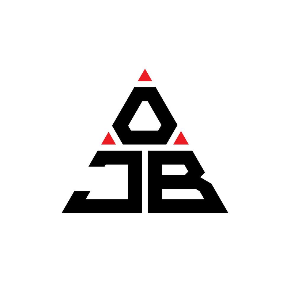 diseño de logotipo de letra triangular ojb con forma de triángulo. monograma de diseño del logotipo del triángulo ojb. plantilla de logotipo de vector de triángulo ojb con color rojo. logotipo triangular ojb logotipo simple, elegante y lujoso.