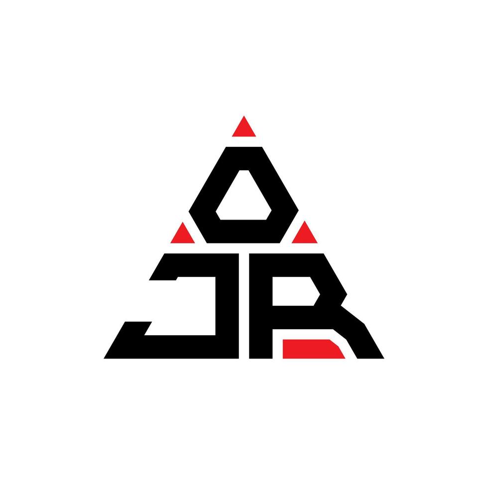 ojr diseño de logotipo de letra triangular con forma de triángulo. monograma de diseño de logotipo de triángulo ojr. plantilla de logotipo de vector de triángulo ojr con color rojo. logo triangular ojr logo simple, elegante y lujoso.