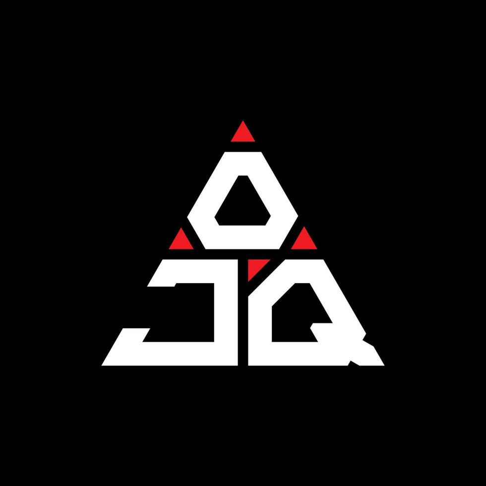 diseño de logotipo de letra triangular ojq con forma de triángulo. monograma de diseño del logotipo del triángulo ojq. plantilla de logotipo de vector de triángulo ojq con color rojo. logotipo triangular ojq logotipo simple, elegante y lujoso.