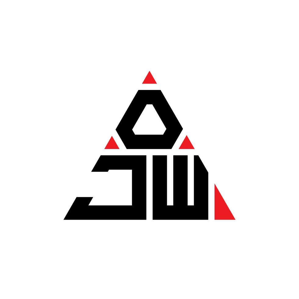 ojw diseño de logotipo de letra triangular con forma de triángulo. monograma de diseño de logotipo de triángulo ojw. plantilla de logotipo de vector de triángulo ojw con color rojo. logotipo triangular ojw logotipo simple, elegante y lujoso.