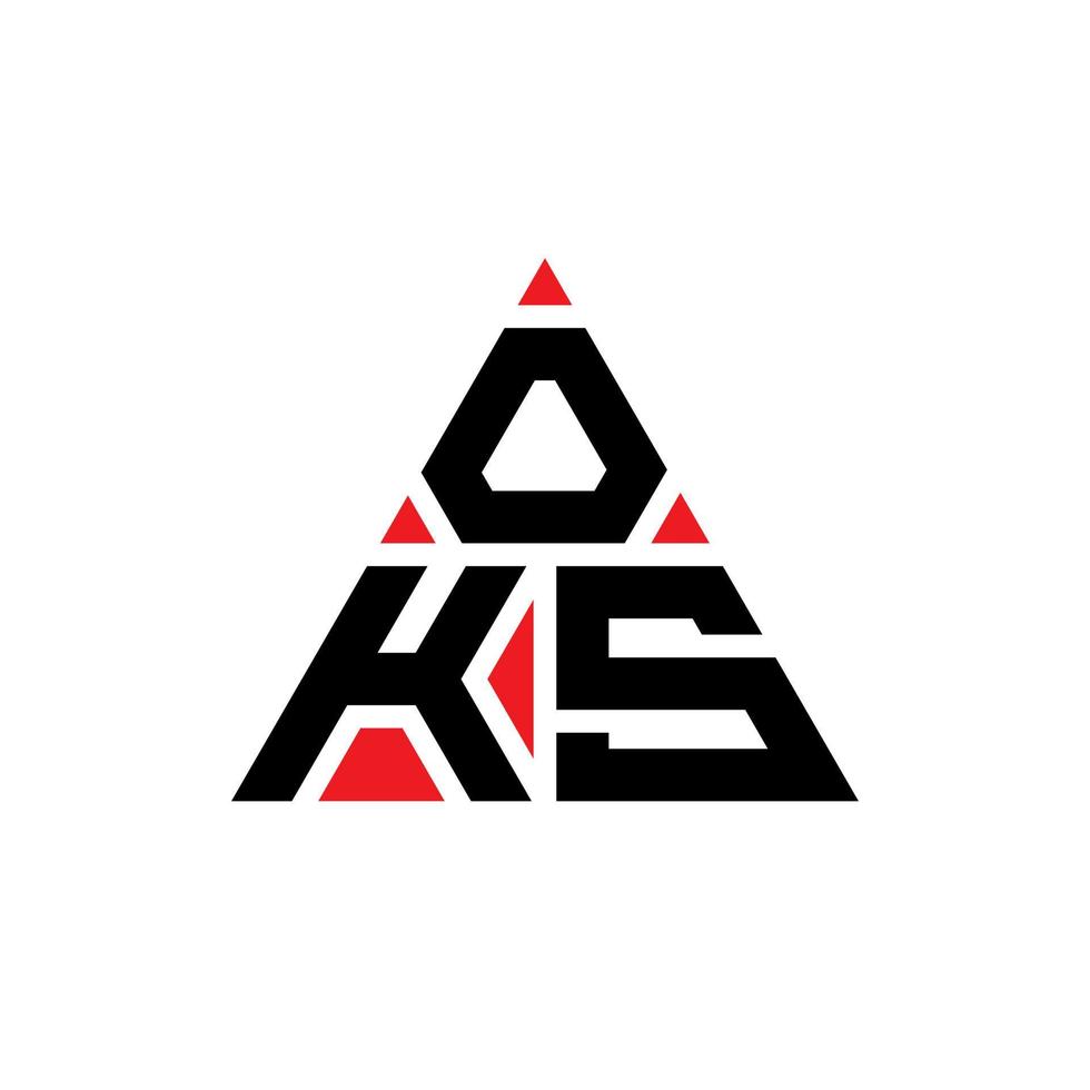 oks diseño de logotipo de letra triangular con forma de triángulo. monograma de diseño de logotipo de triángulo oks. oks plantilla de logotipo de vector de triángulo con color rojo. logo triangular oks logo simple, elegante y lujoso.