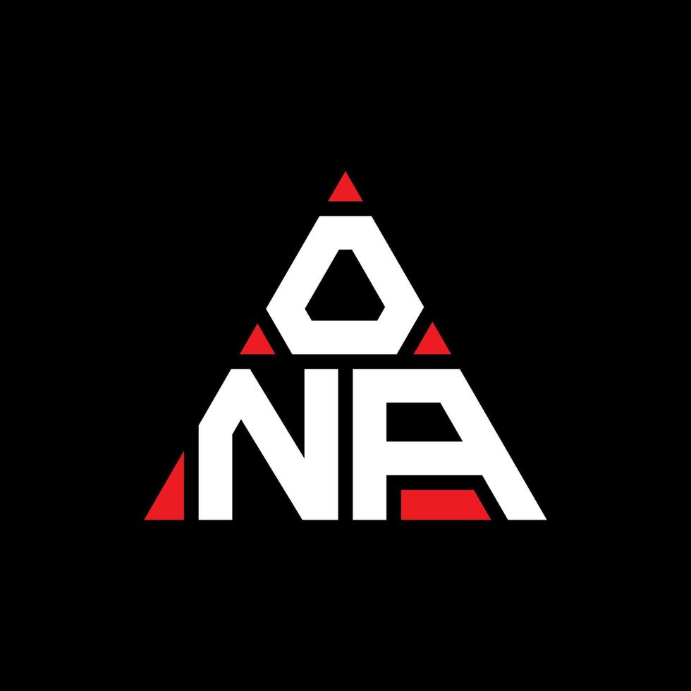 en un diseño de logotipo de letra triangular con forma de triángulo. monograma de diseño del logotipo de un triángulo. en una plantilla de logotipo de vector de triángulo con color rojo. ona logo triangular logo simple, elegante y lujoso.