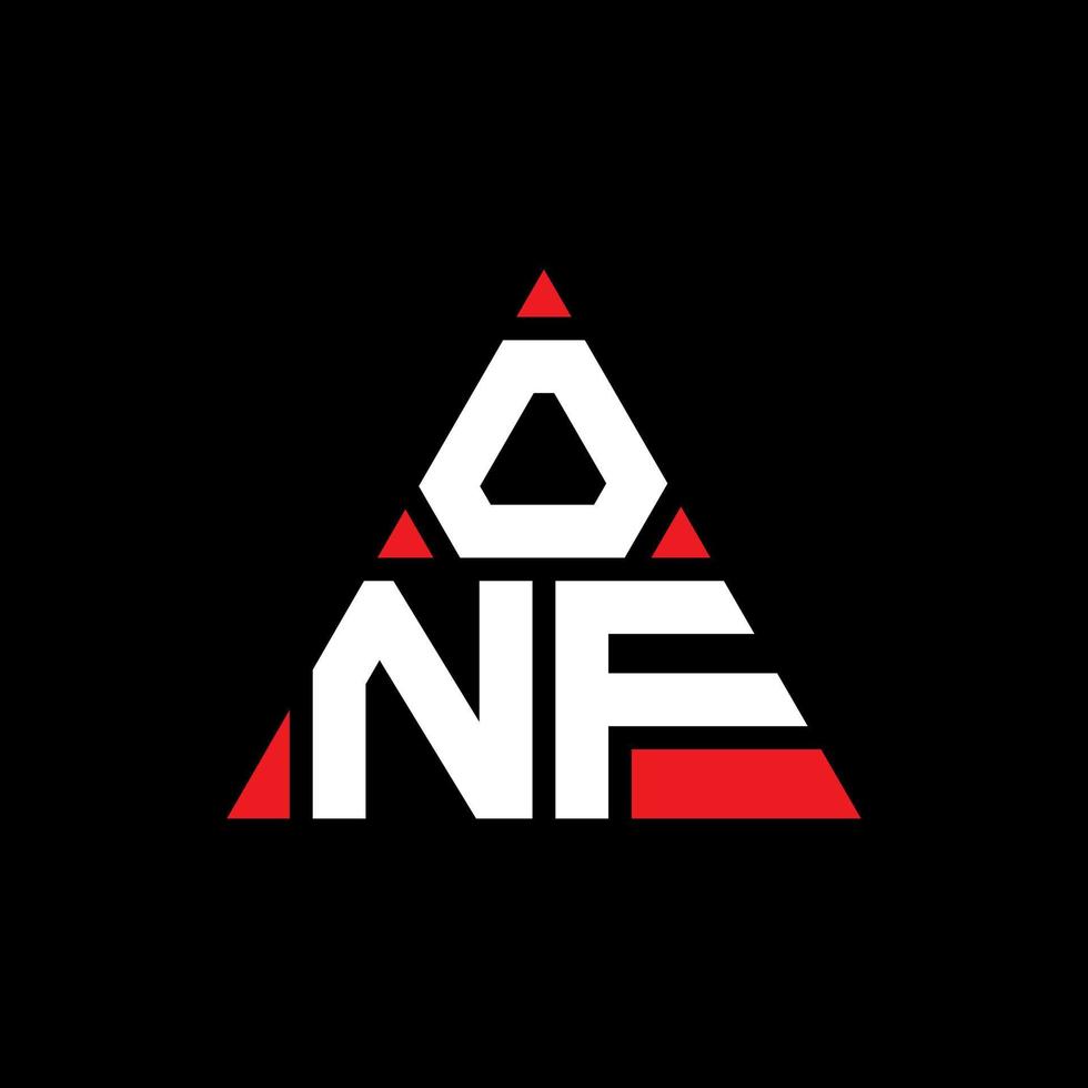 onf diseño de logotipo de letra triangular con forma de triángulo. monograma de diseño de logotipo de triángulo onf. onf plantilla de logotipo de vector de triángulo con color rojo. onf logotipo triangular logotipo simple, elegante y lujoso.