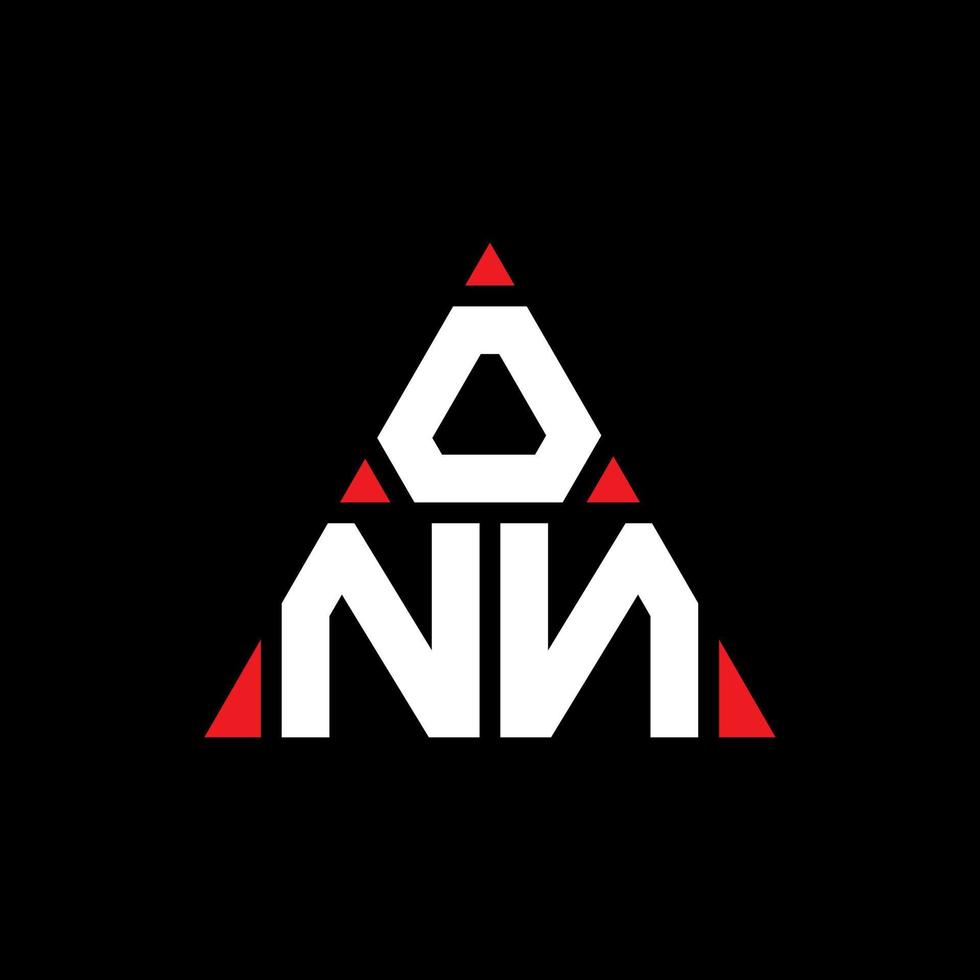 diseño de logotipo de letra de triángulo onn con forma de triángulo. monograma de diseño de logotipo de triángulo onn. Plantilla de logotipo de vector de triángulo onn con color rojo. onn logotipo triangular logotipo simple, elegante y lujoso.