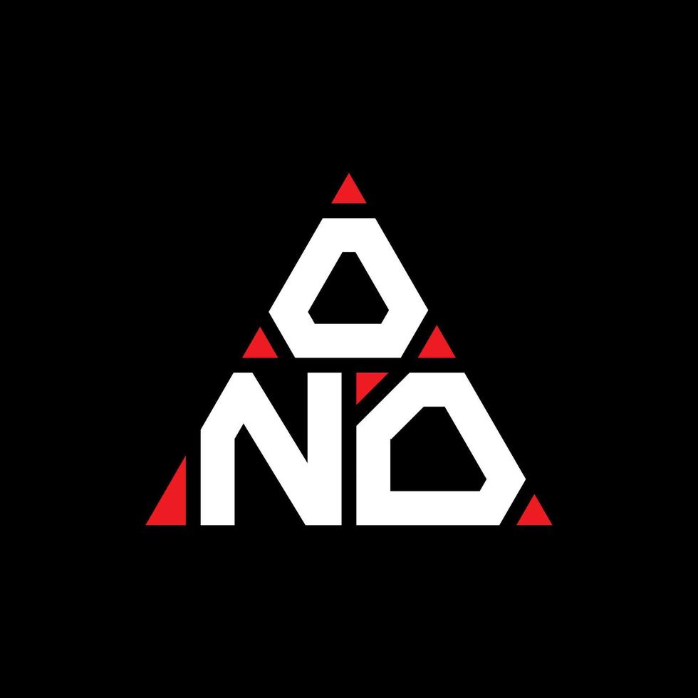 diseño de logotipo de letra de triángulo ono con forma de triángulo. monograma de diseño de logotipo de triángulo ono. plantilla de logotipo de vector de triángulo ono con color rojo. ono logo triangular logo simple, elegante y lujoso.