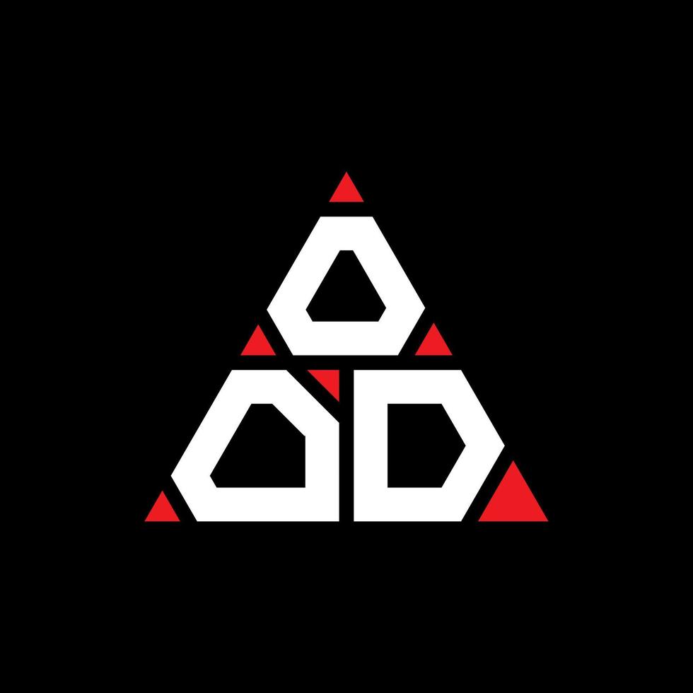 OOD triangle letter logo design with triangle shape. OOD triangle logo design monogram. OOD triangle vector logo template with red color. OOD triangular logo Simple, Elegant, and Luxurious Logo.