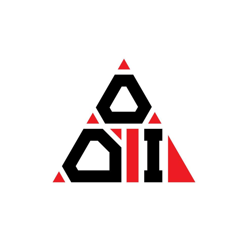 diseño de logotipo de letra triangular ooi con forma de triángulo. monograma de diseño de logotipo de triángulo ooi. plantilla de logotipo de vector de triángulo ooi con color rojo. logotipo triangular ooi logotipo simple, elegante y lujoso.