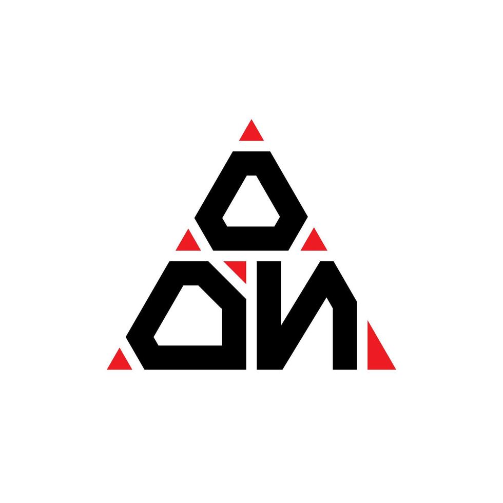 diseño de logotipo de letra de triángulo oon con forma de triángulo. monograma de diseño de logotipo de triángulo de oon. Plantilla de logotipo de vector de triángulo oon con color rojo. logotipo triangular de oon logotipo simple, elegante y lujoso.