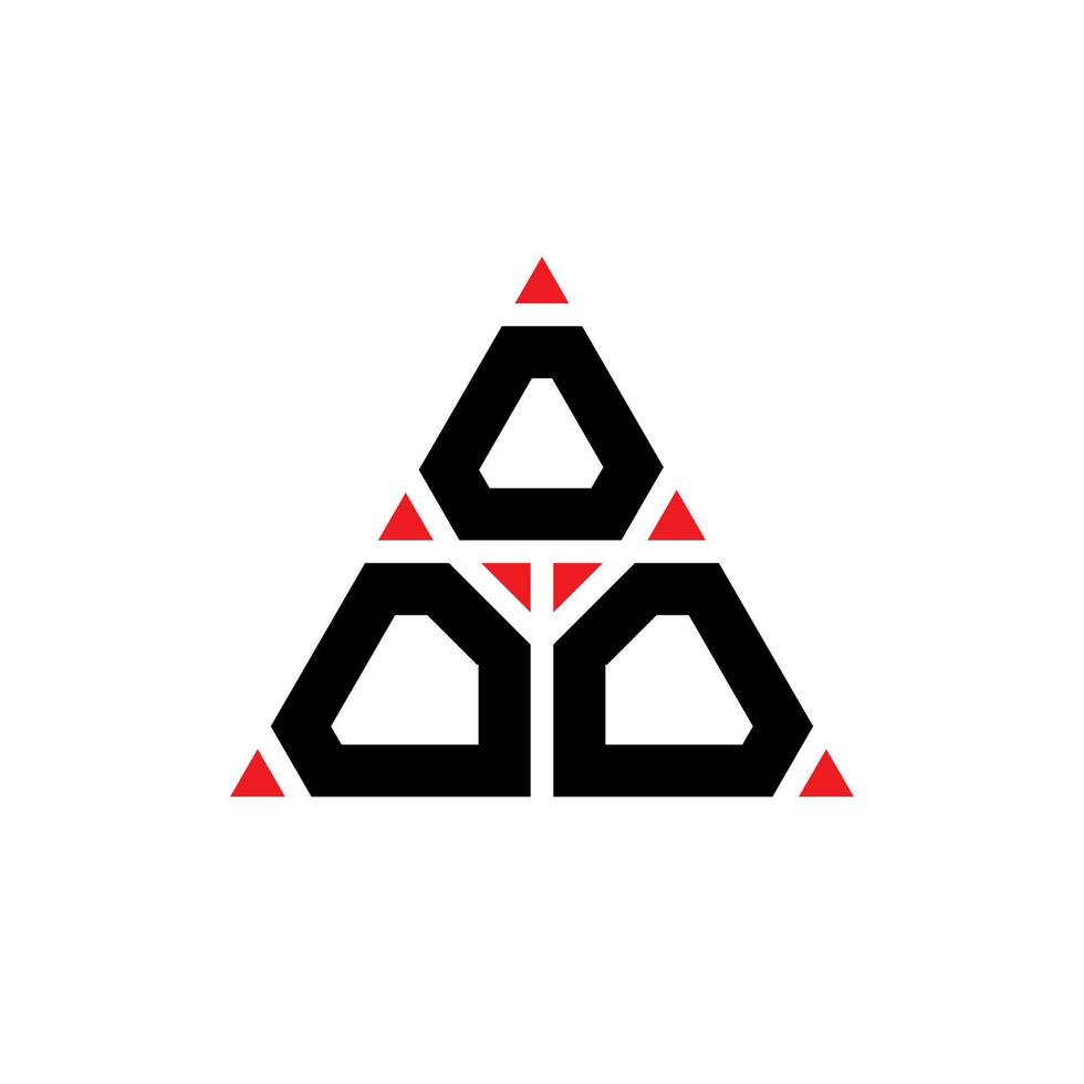 ooo diseño de logotipo de letra triangular con forma de triángulo. monograma de diseño de logotipo de triángulo ooo. plantilla de logotipo de vector de triángulo ooo con color rojo. logotipo triangular ooo logotipo simple, elegante y lujoso.