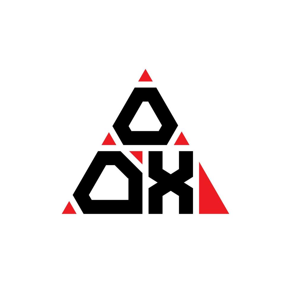 diseño de logotipo de letra triangular oox con forma de triángulo. monograma de diseño del logotipo del triángulo oox. plantilla de logotipo de vector de triángulo oox con color rojo. logotipo triangular oox logotipo simple, elegante y lujoso.