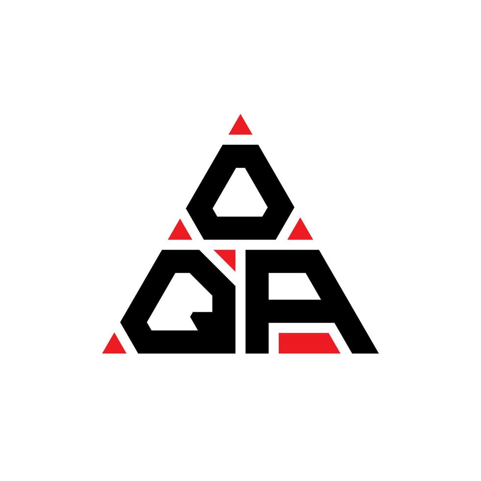 diseño de logotipo de letra triangular oqa con forma de triángulo. monograma de diseño del logotipo del triángulo oqa. plantilla de logotipo de vector de triángulo oqa con color rojo. logotipo triangular oqa logotipo simple, elegante y lujoso.